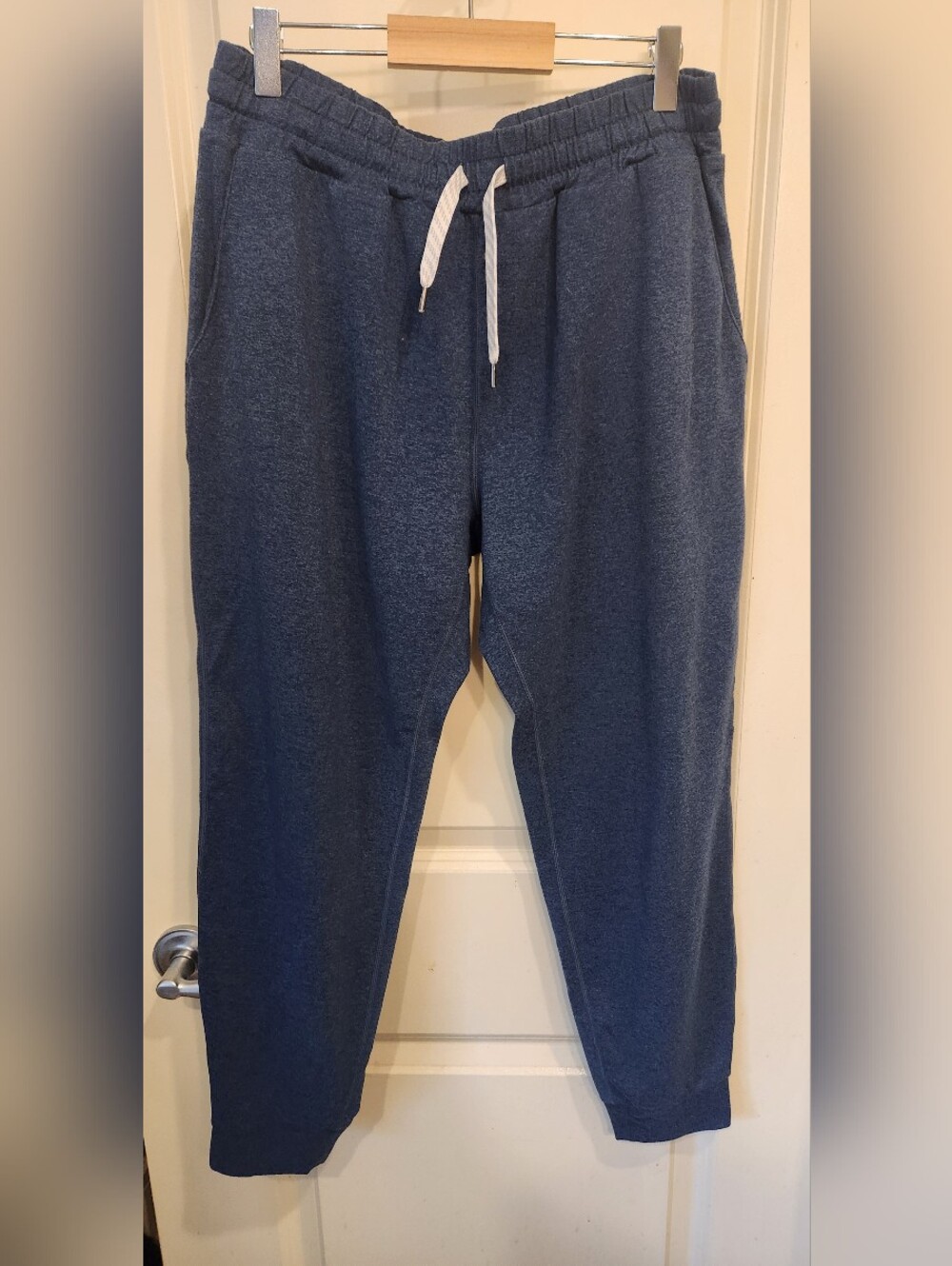 Vuori Navy Blue Drawstring Joggers with White Tie